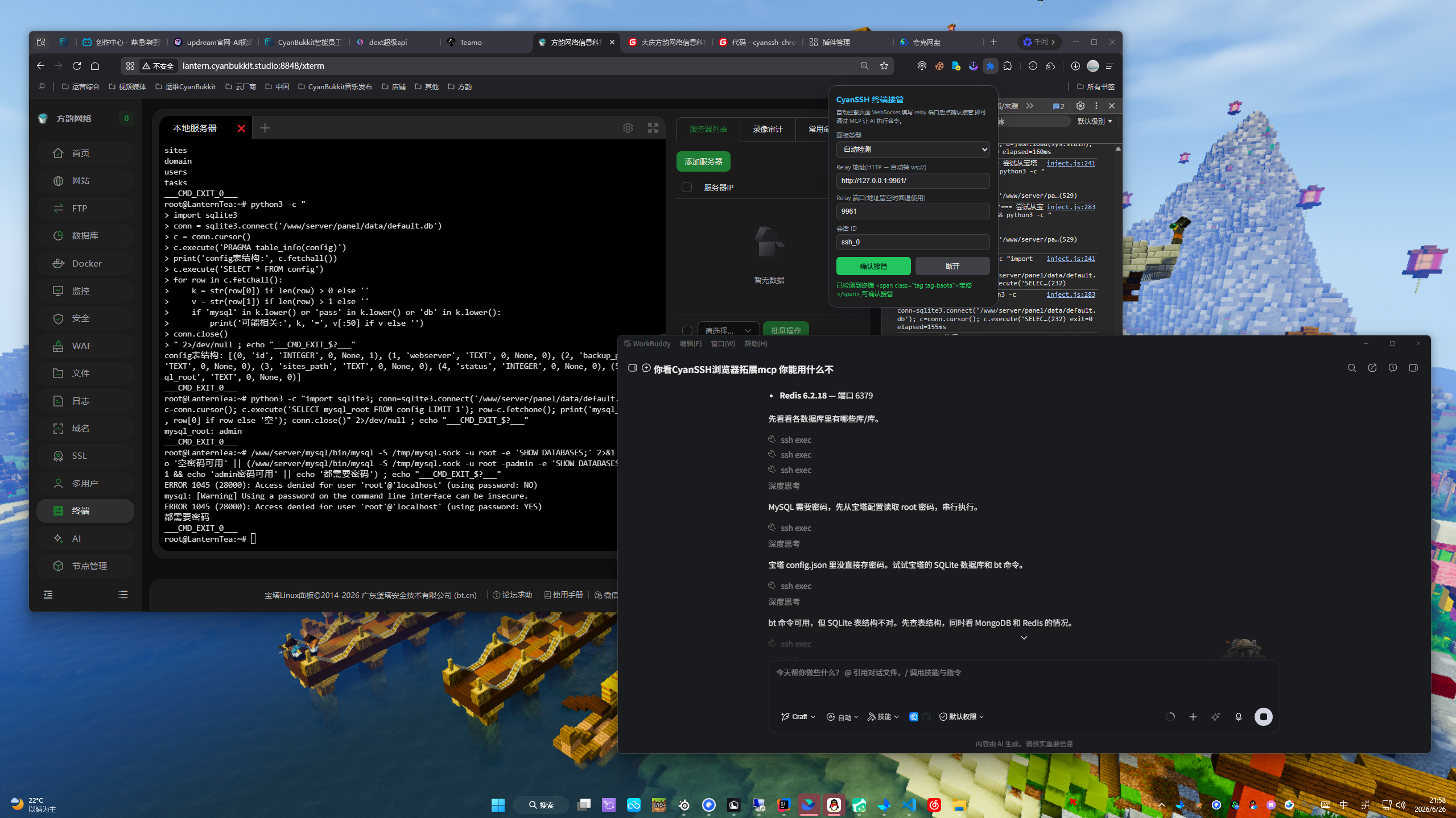 CyanSSH 浏览器拓展 - 桌面全局使用效果